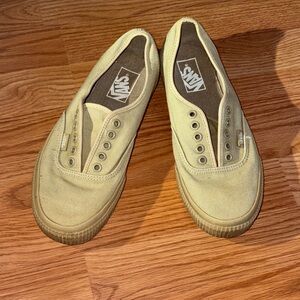 Vans Classic Slip-On Sneakers in Light Tan